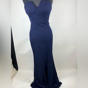 Navy blue evening dress